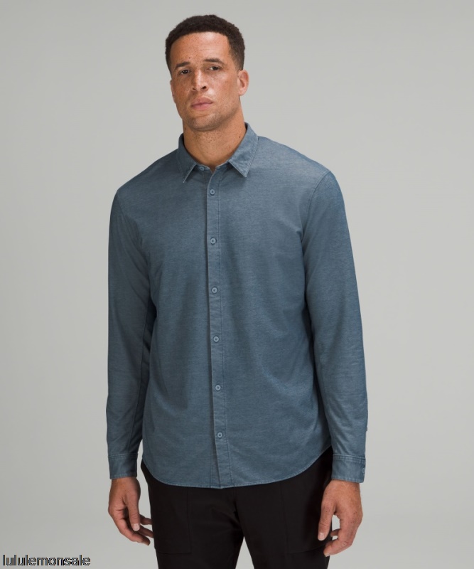 Lululemon Verkauf DELULU614 | River Blue Enzyme Dye Commission Langarmshirt